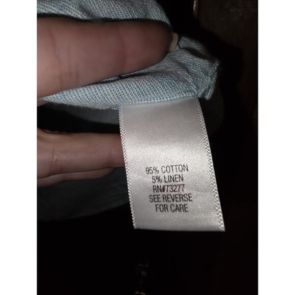 Sonoma Linen Blend Shirt Mens XL Blue Button Up Lightweight Beach Vacation - Picture 4 of 4